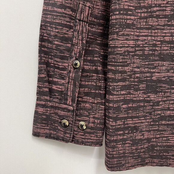 The North Face Men's Button Front Shirt Outdoor Hiking Eggplant Geometric L euc - Picture 6 of 7